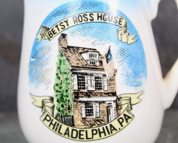 Vintage Betsy Ross House Souvenir Ceramic Creamer | Vintage Philadelphia Pennsylvania Souvenir | Revolutionary War Landmark