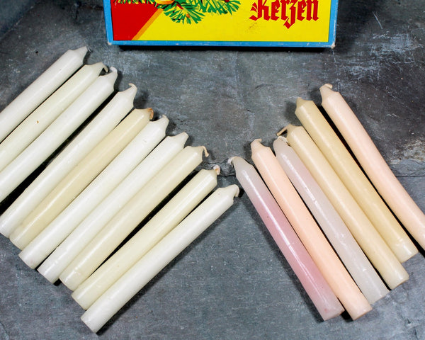 16 Vintage Miniature Candles from Germany - Vintage Candles for Christmas or Any Occasion