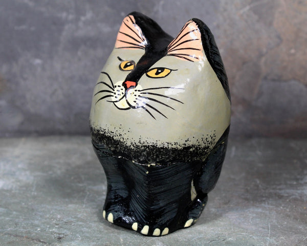 Cat Shaped Lacquered Box | Hand Painted Trinket Box | Black Cat | Cat Lover | Stocking Stuffer