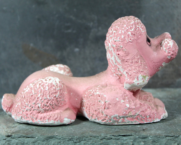 Carnival Chalkware Pink Poodle | Carnival Chalkware Dog | Vintage Clay Poodle | Vintage Pink Poodle