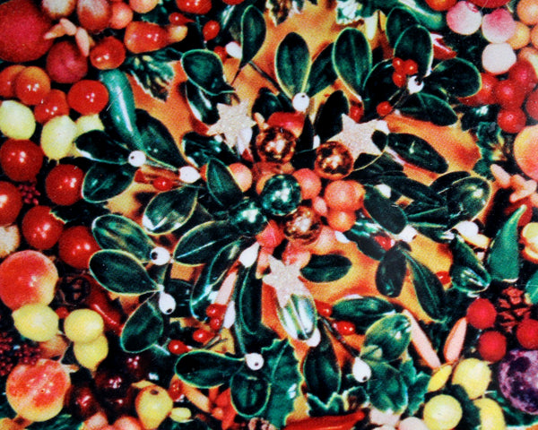 Set of 2 Nesting Vintage Vibrant Fruits Candy Tins circa 1970s - Cake Tins