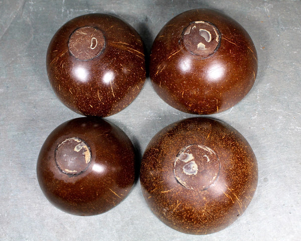Vintage Coconut Bowls Set of 4 - Buddha Bowls - Eco Coconut Small Bowls