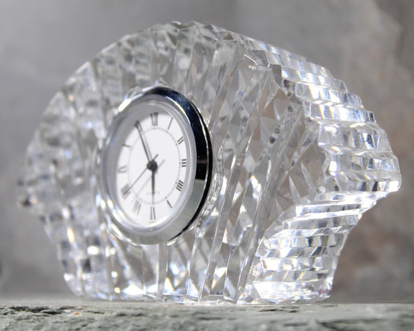 Fan Shaped Crystal Small Clock | Tudor England Crystal with Quartz Clock Face | UntestedFunction | Fan Shaped Clock