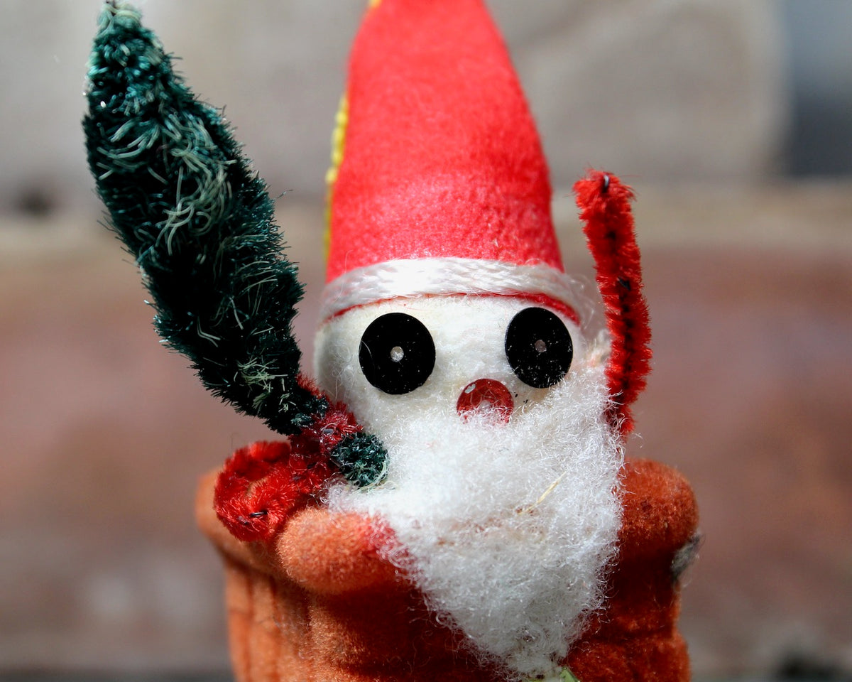 Santa in Chimney Ornaments | Circa 1960s | Vintage Christmas