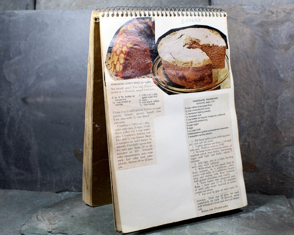 Personal Recipe Collection in a Spiral Notepad, circa 1960s - Personally Curated Cookies, Cakes & Dessert Recipes