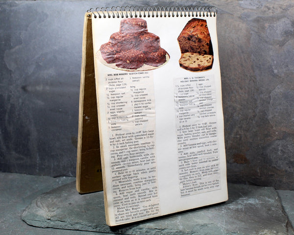 Personal Recipe Collection in a Spiral Notepad, circa 1960s - Personally Curated Cookies, Cakes & Dessert Recipes