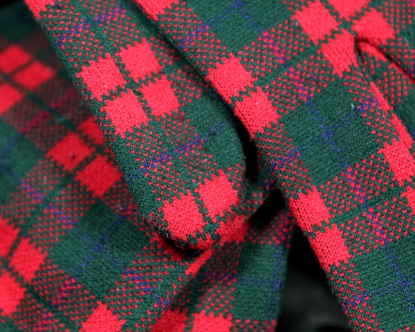 Vintage Plaid Stretch Gloves by Jordan Marsh - Made in Great Britain - One Size Gloves - Red & Green Plaid