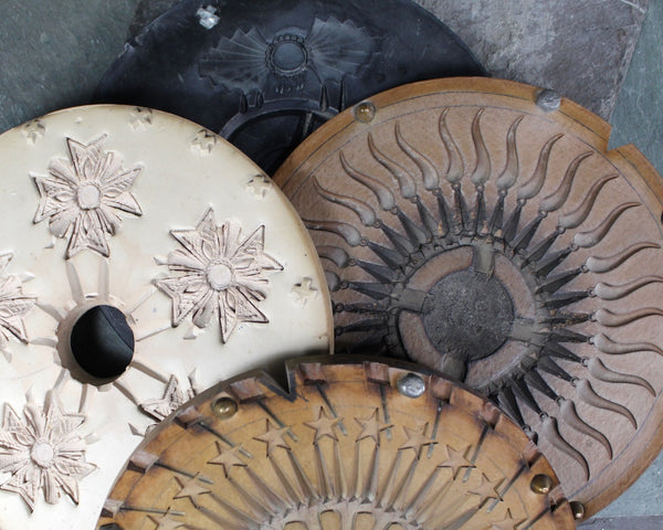 Vintage Jewelry Molds | Industrial Art | Unique Wall Art or Trivets | Rubber 9" Molds, 2 Piece Sets - YOUR CHOICE of 4 Designs