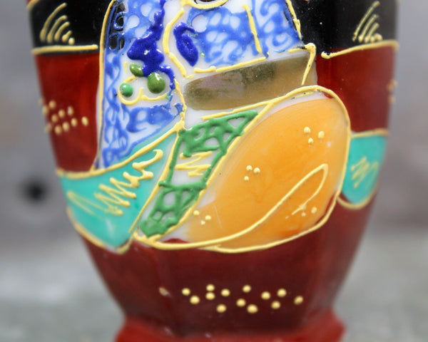 Mini Satsuma Moriage Vase | Japanese Enameled Bud Vase | Hand Painted TT Made in Japan | Vintage Asian Decor