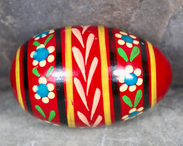 Vintage Lacquered Easter Eggs | Set of 3 Decorative Eggs | Wooden Eggs Hand Painted | Bold Colors | Easter Eggs