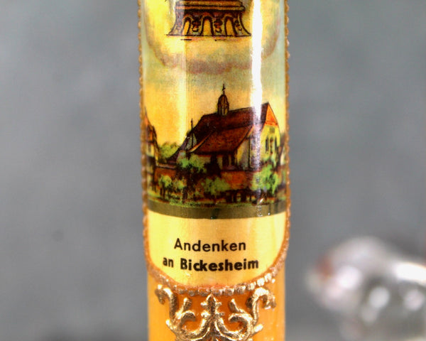 Vintage Set of 2 German Souvenir Candles "Andenken an Bickesheim" Candles in Original Plastic Wrap | Souvenir of the Pilgrimage Church
