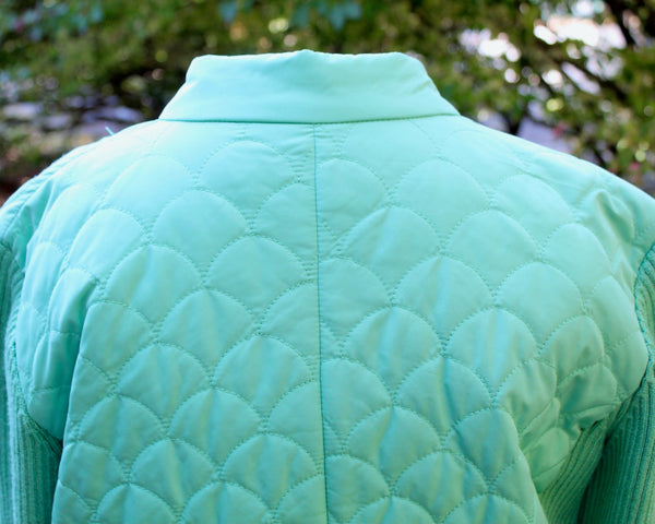 Sigrid Olsen Mint Green Jacket - Vintage Jacket - Quilted and Knit Mid Weight Jacket - Spring Jacket - Size Medium