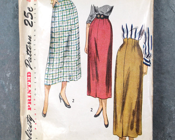 1949 Simplicity #2793 Skirt Pattern | Waist 26"/Hip 35" | COMPLETE Cut Pattern in Original Envelope