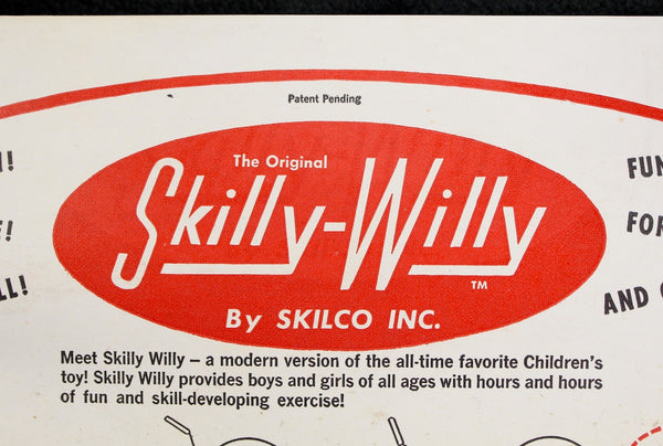 Vintage Skilly-Willy by Skilco - High-Energy Classic 1961 Skill & Action Toy in Original Packaging - Choice of Blue or Red