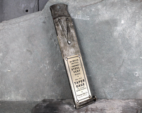 Vintage Garage Tool | Hastings Taper Gage | Hating Steel Vent Rings Gage | Cylinder Diagnosis | Vintage Advertising