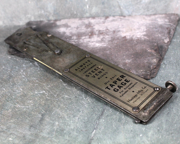 Vintage Garage Tool | Hastings Taper Gage | Hating Steel Vent Rings Gage | Cylinder Diagnosis | Vintage Advertising