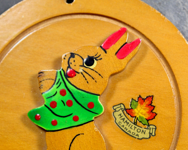 Vintage Bunny Key Organizer - Hamilton Canada Souvenir - Hooks for Organization - Vintage Souvenir - Canadian Bunny
