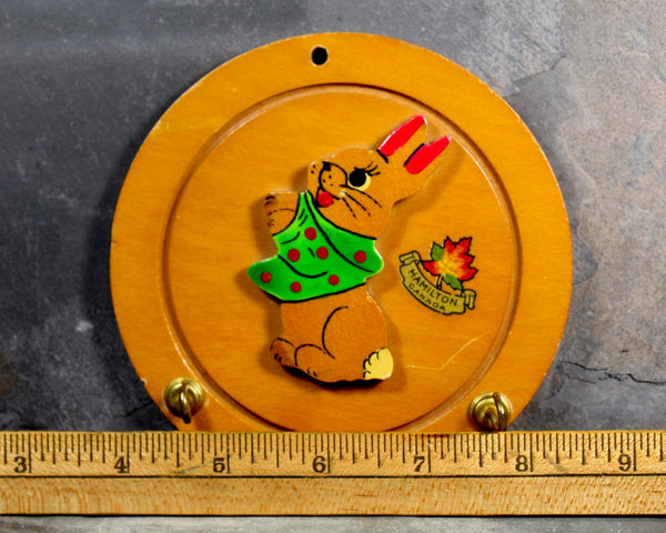 Vintage Bunny Key Organizer - Hamilton Canada Souvenir - Hooks for Organization - Vintage Souvenir - Canadian Bunny