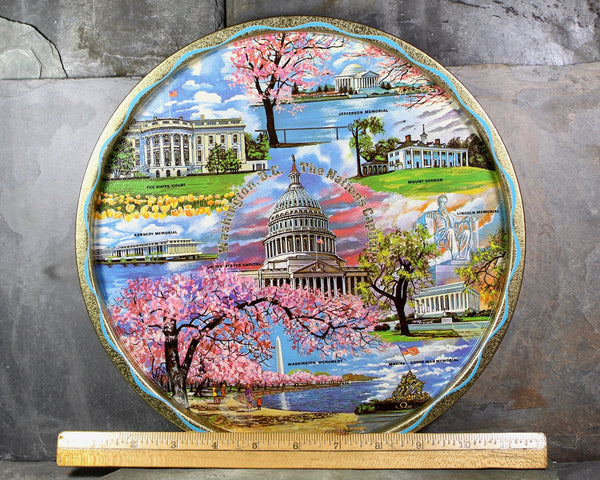 Washington D.C. Souvenir Tin Tray - Vintage Souvenir Tray from Washington D.C. - Circa 1960s