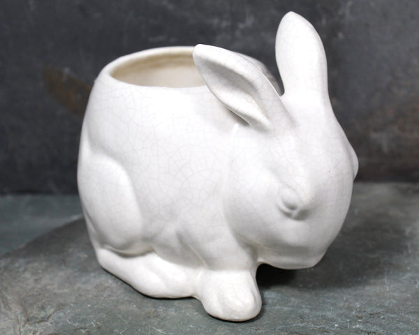 Vintage Bunny Ceramic Planter | Crackle Effect/Crazing Bunny Small Indoor Planter | Succulent Planter | Nursery Decor | Easter