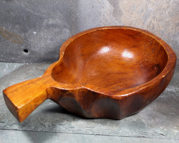 Vintage Mid-Century Carved Wooden Bowl - Pear Shaped Fruit Bowl - Mid-Century - Rustic Modern