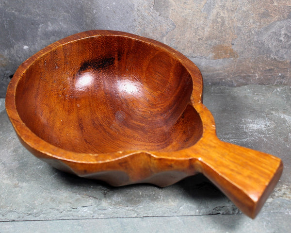 Vintage Mid-Century Carved Wooden Bowl - Pear Shaped Fruit Bowl - Mid-Century - Rustic Modern