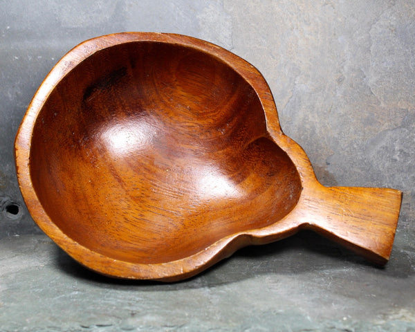 Vintage Mid-Century Carved Wooden Bowl - Pear Shaped Fruit Bowl - Mid-Century - Rustic Modern