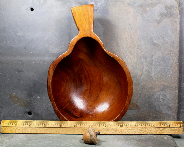 Vintage Mid-Century Carved Wooden Bowl - Pear Shaped Fruit Bowl - Mid-Century - Rustic Modern