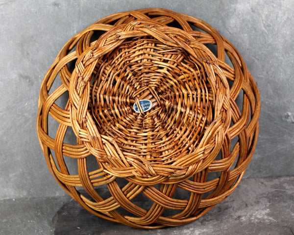 Yugoslavia Open Weave Basket | Vintage Home Decor | Vintage Hand-Woven Basket Made in Yugoslavia circa 1960s