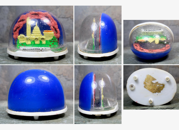 Vintage Washington DC Souvenir Snow Globe - Capital Building - Washington Monument - Cherry Blossoms