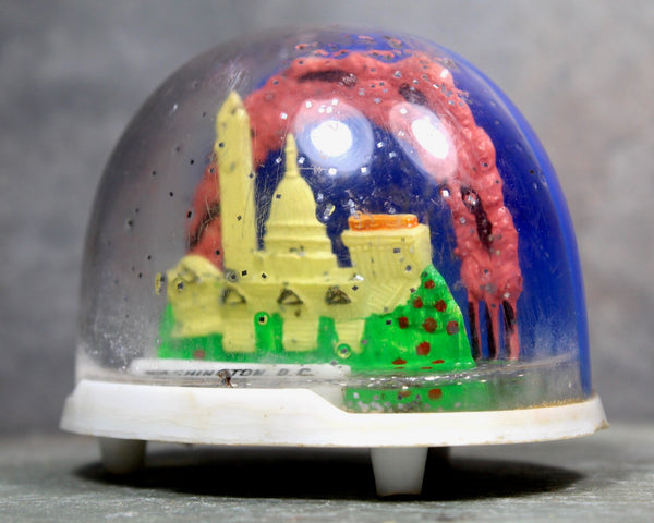 Vintage Washington DC Souvenir Snow Globe - Capital Building - Washington Monument - Cherry Blossoms