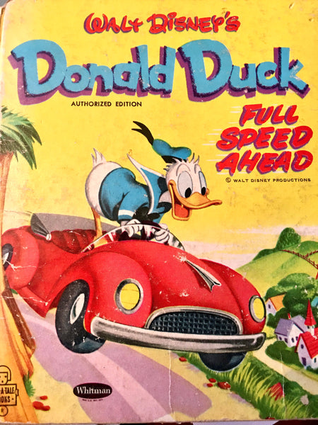 Donald Duck Authentic Children's Book Art - Not Reprint - Includes White and Blue Custom Mat - Fit 8x8" Frames - Sold UNFRAMED