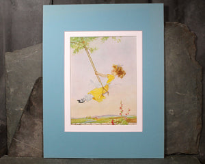 Vintage Nursery Art - Your Choice of Beautiful 1920s Garden Scenes in Custom Mats to fit 11" x 14" Frames - Sold UNFRAMED