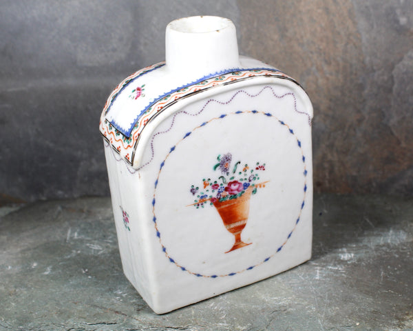 18th Century Chinese Tea Caddy | Floral Pattern | No Lid | Antique Chinese Bottle | Bixley Shop