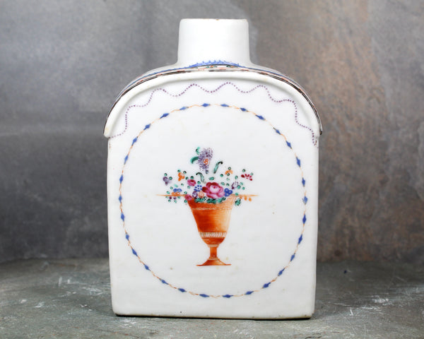 18th Century Chinese Tea Caddy | Floral Pattern | No Lid | Antique Chinese Bottle | Bixley Shop