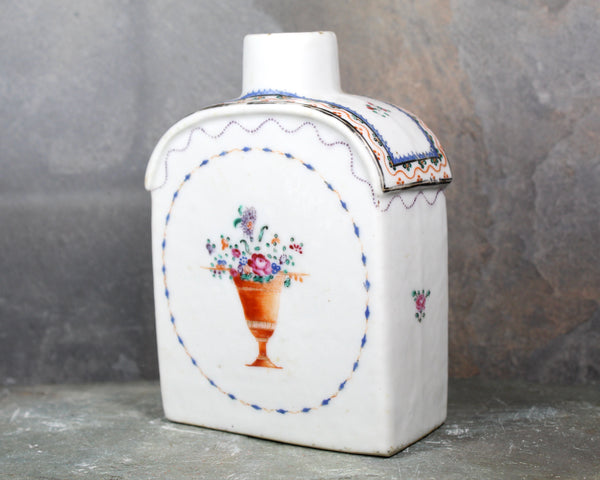 18th Century Chinese Tea Caddy | Floral Pattern | No Lid | Antique Chinese Bottle | Bixley Shop