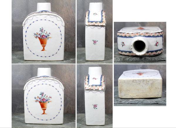 18th Century Chinese Tea Caddy | Floral Pattern | No Lid | Antique Chinese Bottle | Bixley Shop