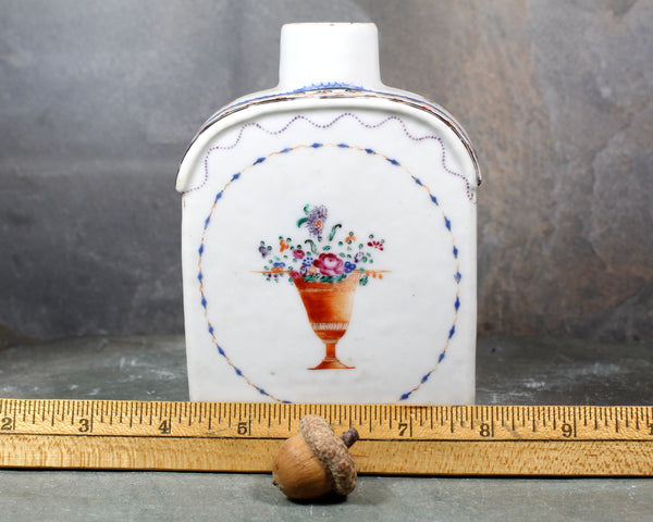 18th Century Chinese Tea Caddy | Floral Pattern | No Lid | Antique Chinese Bottle | Bixley Shop