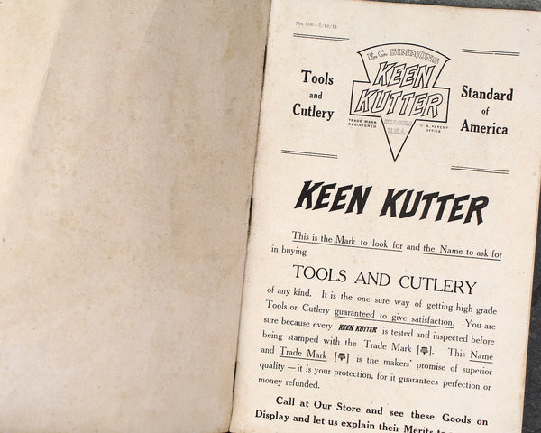 RARE! 1911 Keen Cutter Catalogue | E.C. Simmons Hardware | Antique Hardware Catalogue