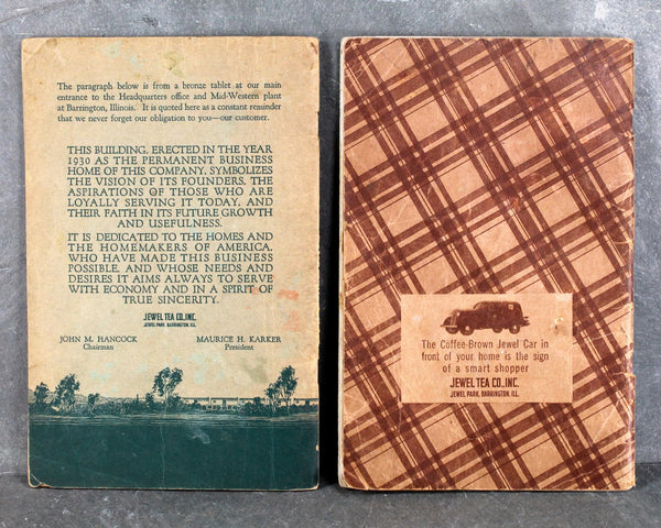 Set of 2 Antique Mary Dunbar Cookbooks | 1930s Jewel Tea Co. Cookbooklets | Mary Dunbar's New Cook Book | Mary Dunbar's Favorite Recipes