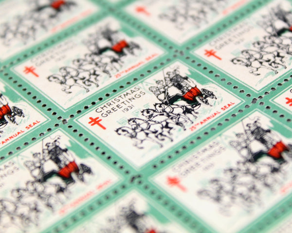 1931 Christmas Seals | Sheet of 18 Seals | National Tuberculosis Association (NTA) Era Seals | UNUSED | Bixley Shop