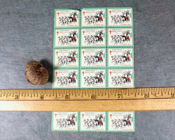 1931 Christmas Seals | Sheet of 18 Seals | National Tuberculosis Association (NTA) Era Seals | UNUSED | Bixley Shop