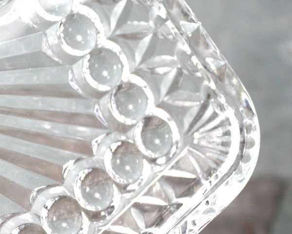 1950s Luncheon Divided Glass Dish | Clear Glass Trinket Tray, Vanity Organizer, or Condiment Serving Piece | Bixley Shop