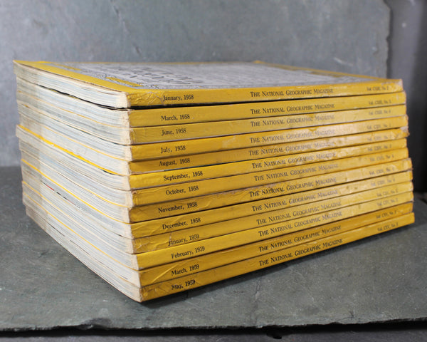 1950s National Geographic Magazines - Set of 13 Issues from 1958 & 1959 | Bixley Shop