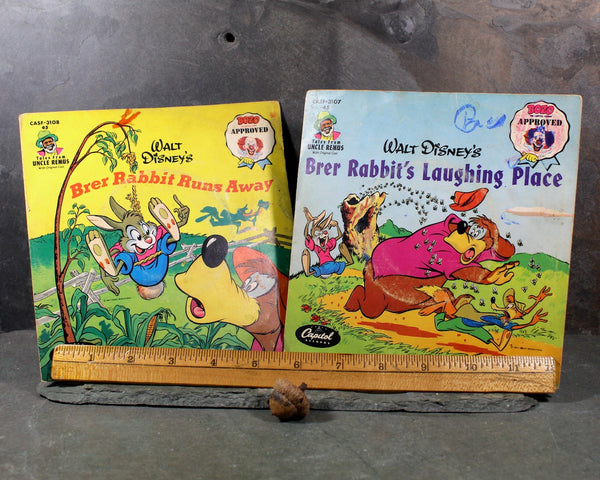 Set of 2 Brer Rabbit 45s | Brer Rabbit Runs Away & Her Rabbit's Laughing Place | Tales From Uncle Remus | Bozo Approved | Children's 45s