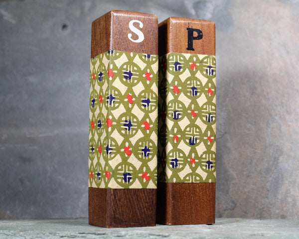 Mid-Century Modern Salt & Pepper Shakers | 1960s Groovy Wooden Salt and Pepper Shakers | West Lafayette Indiana Souvenir | Bixley Shop