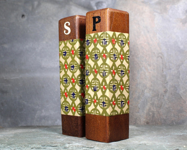 Mid-Century Modern Salt & Pepper Shakers | 1960s Groovy Wooden Salt and Pepper Shakers | West Lafayette Indiana Souvenir | Bixley Shop