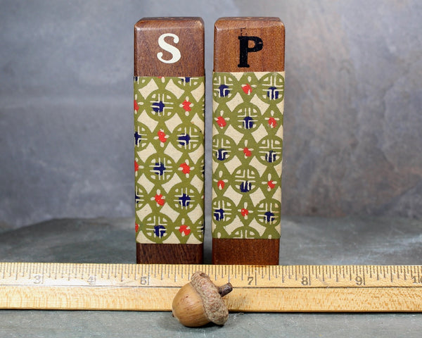 Mid-Century Modern Salt & Pepper Shakers | 1960s Groovy Wooden Salt and Pepper Shakers | West Lafayette Indiana Souvenir | Bixley Shop