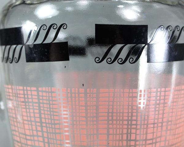 Mid-Century Atomic Glass Pitcher | Pink & Black 1960s Lemonade Pitcher | Bixley Shop