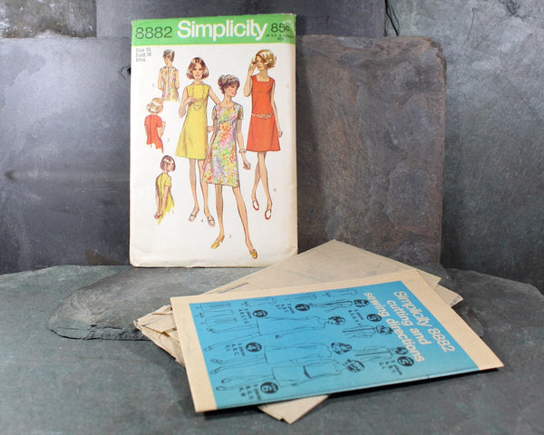 1970 Simplicity #8882 "Mod" Dress Pattern | | Complete, Uncut & Factory Folded in Original Envelope | Bixley Shop